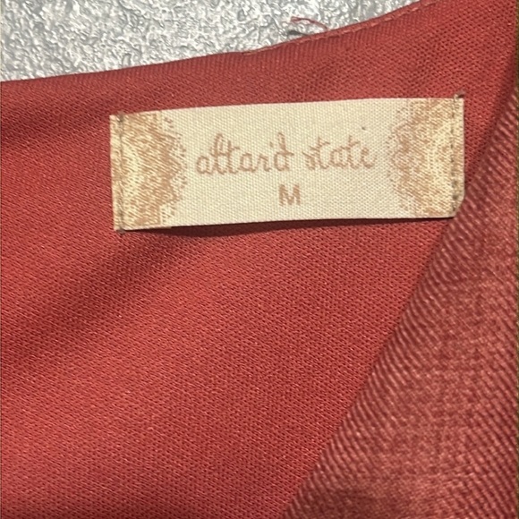 Altar’d State Garner Spring Dress Dusty Rose Flutter Sleeves V- Neck Fit & Flare - Picture 8 of 9